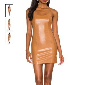 Nelle Vegan Leather Fitted Mini Dress - Size Small